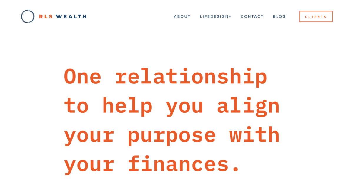 Screenshot of the website for RLS Wealth Management.