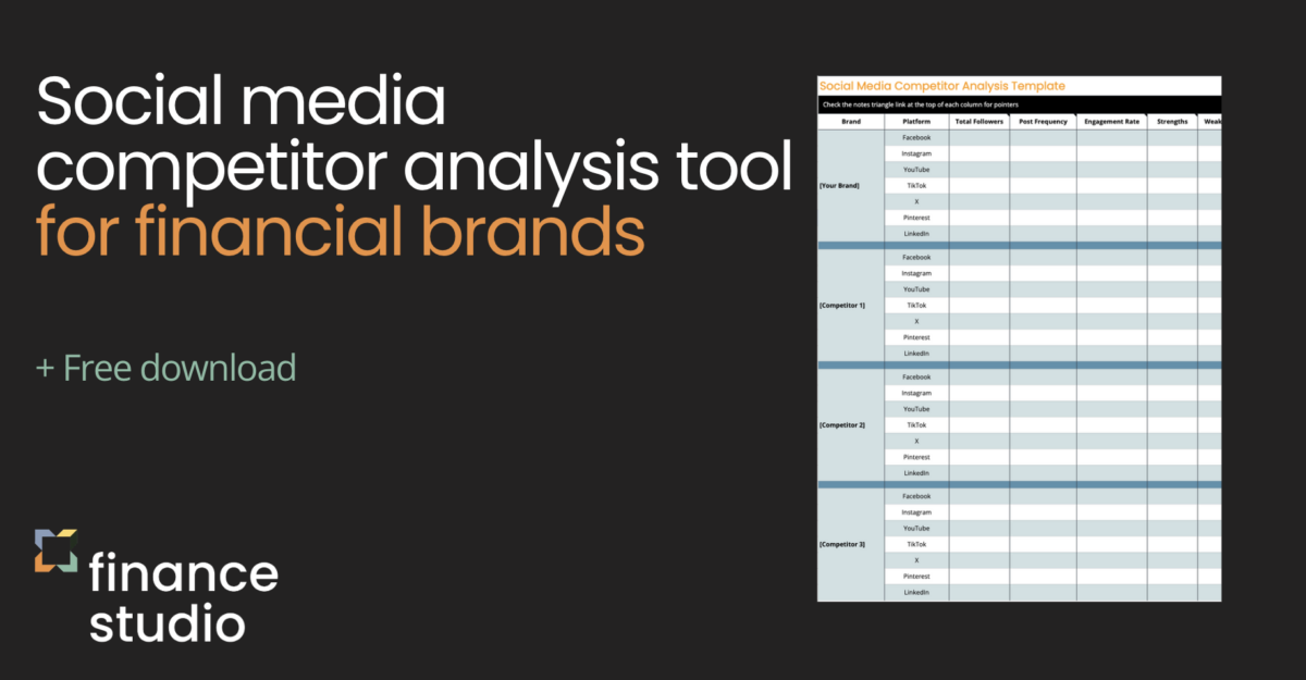 Social media competitor analysis for financial brands