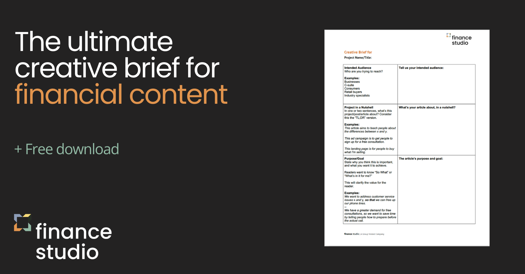 The ultimate creative brief for financial content